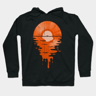 Cool Music Vinyl Record Vintage Retro Orange Hoodie